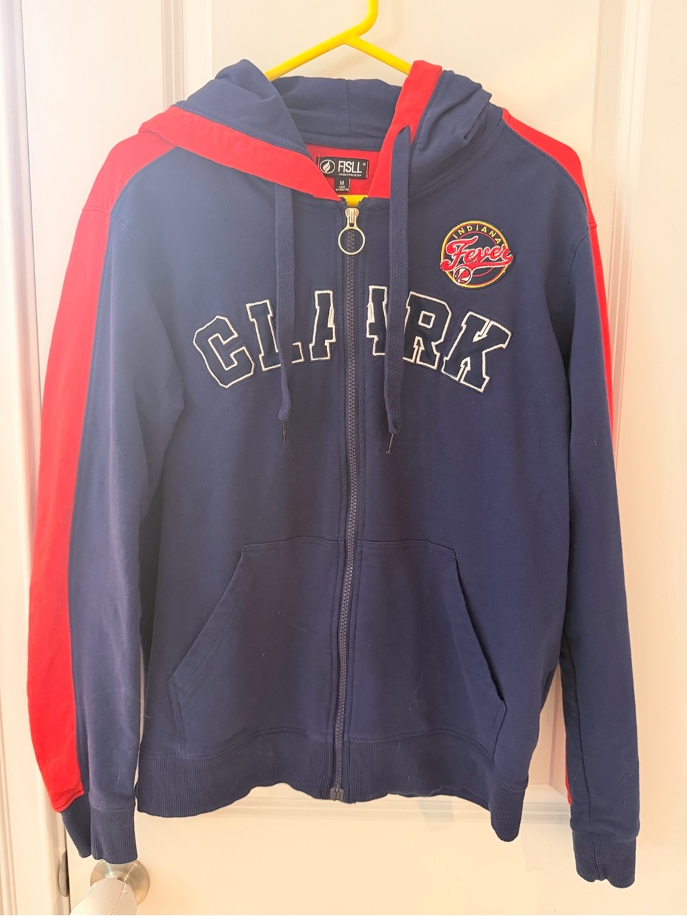 Navy & Red Full-Zip Hoodie Jacket
